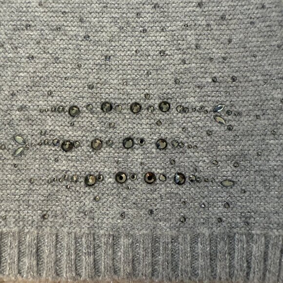 Alessia Massimo women's light gray silver shimmery scarf wrap rhinestone sequin - Picture 6 of 6